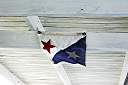 The remains of our old Mangum flag are still hanging at Cow Wreck.