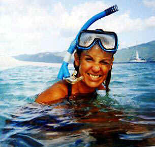 Nancy Snorkeling at Sandy Spit