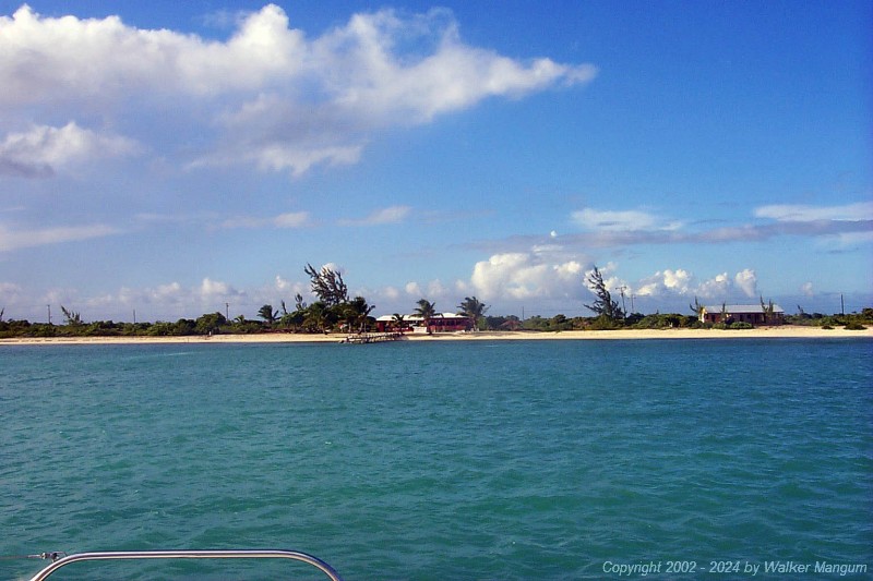 Panorama of Anegada Reef Hotel anchorage.