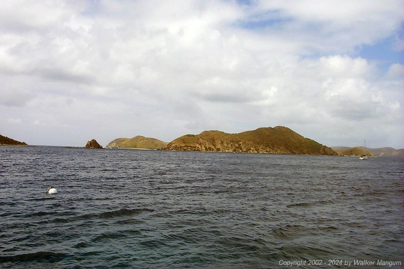 Panorama of Cooper Island Manchioneel Bay, as seen from our mooring.
