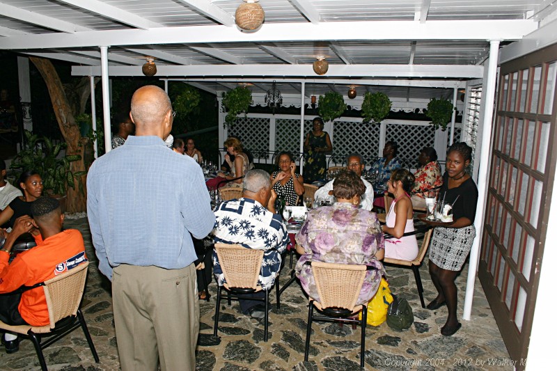 Taste of the Caribbean Competition
Fundraising / Chef's Practice Dinner
Brandywine Bay Restaurant

Audley Maduro, chariman of the BVI Chamber of Commerce and Hotel Association, welcoming guests to the dinner.