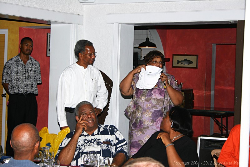 Taste of the Caribbean Competition
Fundraising / Chef's Practice Dinner
Brandywine Bay Restaurant

Chief Minister Dr. Orlando Smith and Nadine Battle, Executive Director of the BVICCHA, presenting Culinary Team hats.