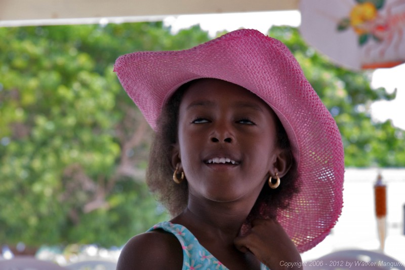 Shayna Warren (Alex and Tieka's daughter) modeling the hat we brought her.