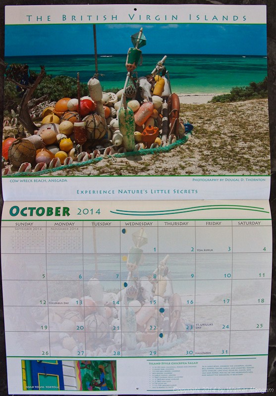 Our front yard is the October photo for Dougal Thornton's 2014 BVI Calendar!