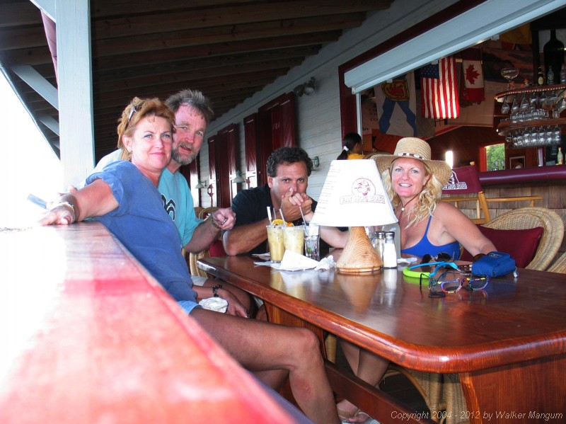 Nancy, Walker, David, and Sharon at Fat Hog Bob's.