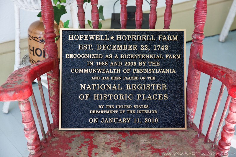 Hopedell Farm - Bill and Linda Handy's home - Established 1743 - on the National Register of Historic Places