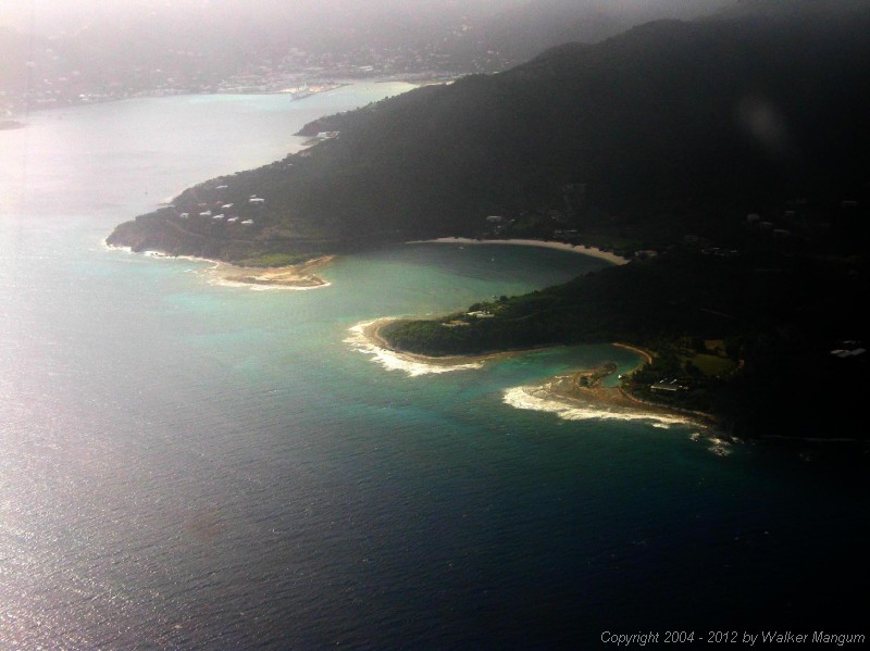 Arriving in Tortola.
Geography lesson - left to right: Road Harbor, Hogs Valley Point, Brandywine Bay, Half Moon Point, Half Moon Bay, Nora Hazel Point.