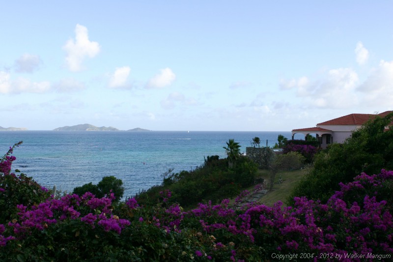 View from the Pugliese's, Tortola. Tip of Cooper Island and Salt Island in the distance.