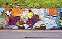 The "Wall", a long and colourful mural along Tortola's Ridge Road, depicts many aspects of BVI heritage.