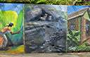 The "Wall", a long and colourful mural along Tortola's Ridge Road, depicts many aspects of BVI heritage.