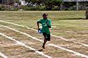 Spring Sports Day at Anegada's Claudia Creque Education Center.
Janesha winning the relay.