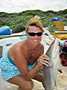 Shark time - Nancy with a bull shark