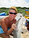 Shark time - Nancy with a bull shark