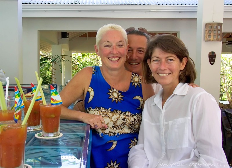 Sunday brunch at the Tamarind Club.  Cyndie (the owner) with Davide and Cele.