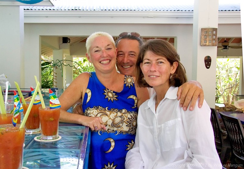 Sunday brunch at the Tamarind Club.  Cyndie (the owner) with Davide and Cele.