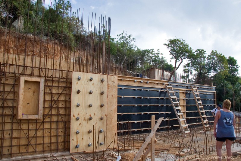 Wali Nikiti construction site - cistern casting underway.